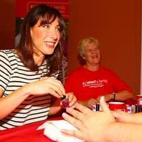 Samantha Cameron gives manicures at the launch of Contact a Family's campaign